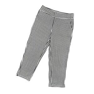 Belle Kim Gravel Gingham Capri Pants XXS Black White Cropped Minimal Casual‎